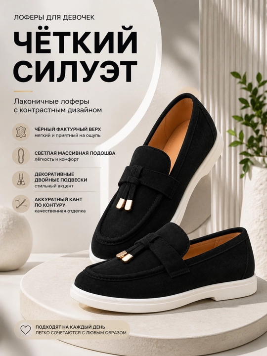 Лоферы для девочек, школьная обувь, повседневные туфли, современная модель для подарка