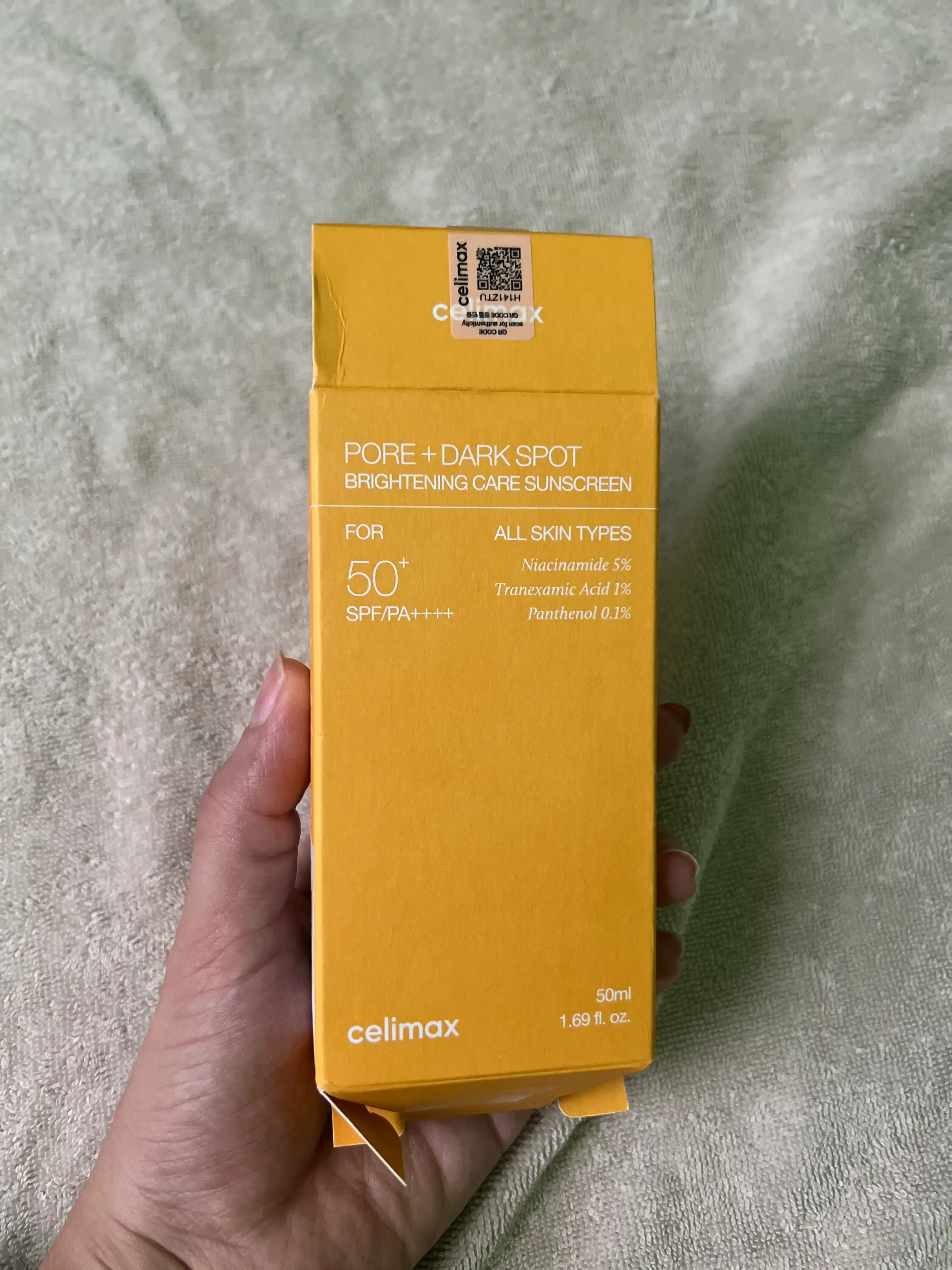 Celimax Pore+Dark Spot Sunscreen SPF50+ yorug‘lashtiruvchi va quyoshdan himoyalovchi krem