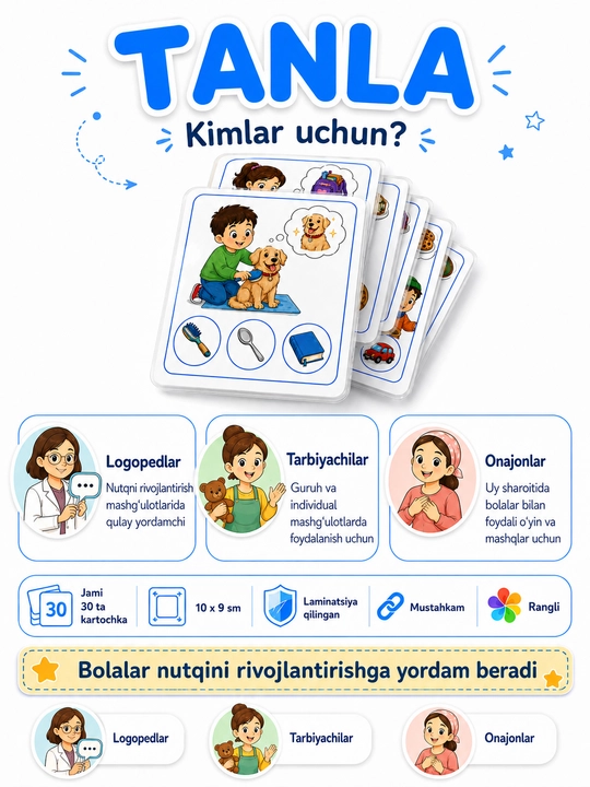 To‘g‘ri javobni tanla kartochkalari