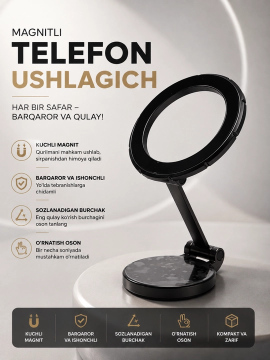 Magnitli telefon tutqichi 360° burilish - 