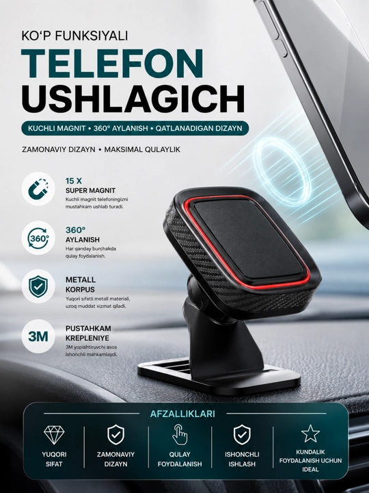Telefon uchun magnitli tutqich 360° - 