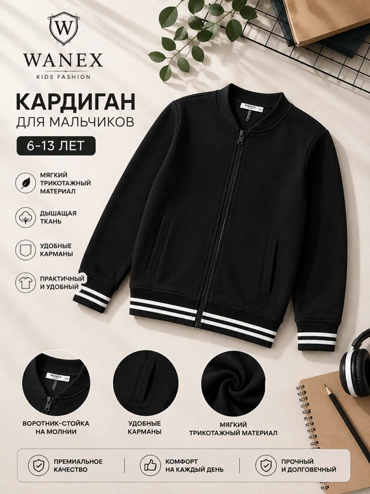 Трикотажный кардиган для мальчиков