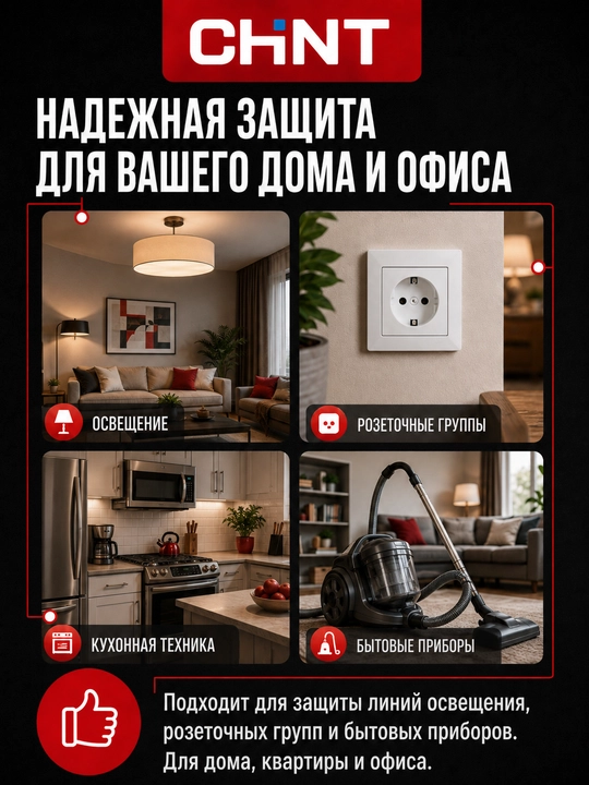 CHINT NEXT NXB-63 B avtomatik o‘chirgich, 1P, 2–63A, 6 kA