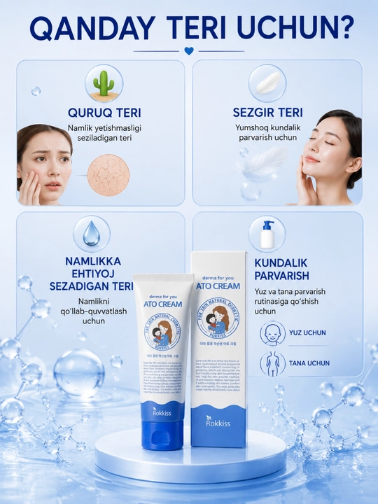 Крем для лица и тела Rokkiss ATO Cream увлажняющий с Ceramide NP