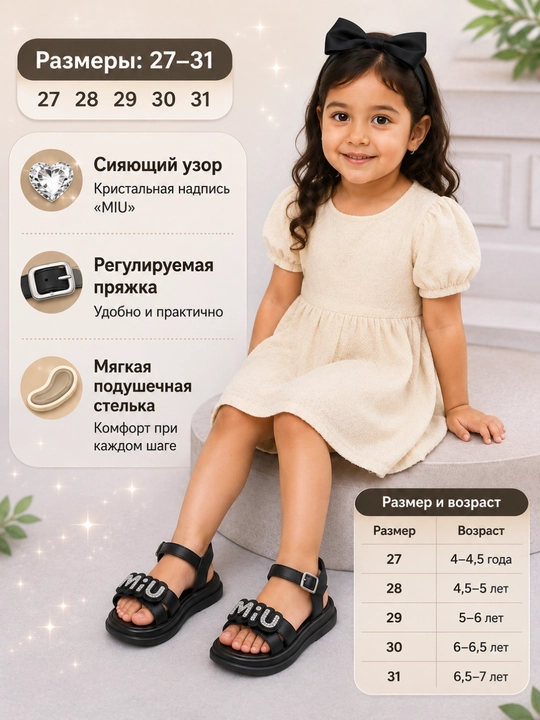 Qizlar uchun yozgi sandalilar. bosonoshki. basanoshki