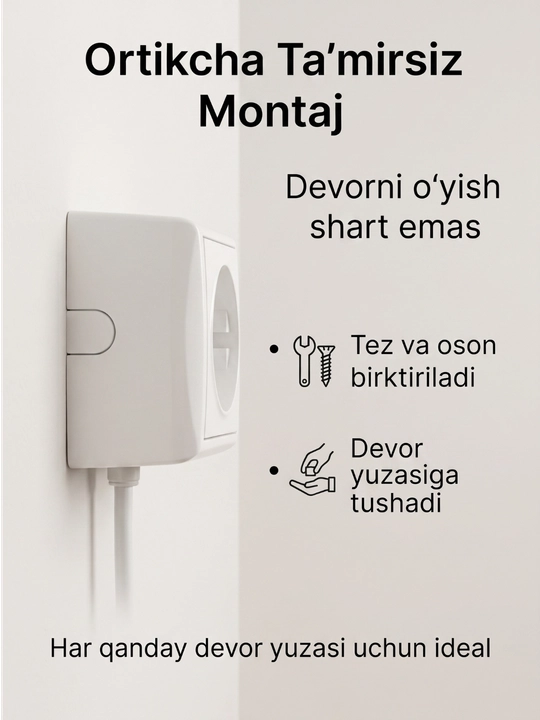 Oq rangli ustki rozetka 1-lik, nakladnoy