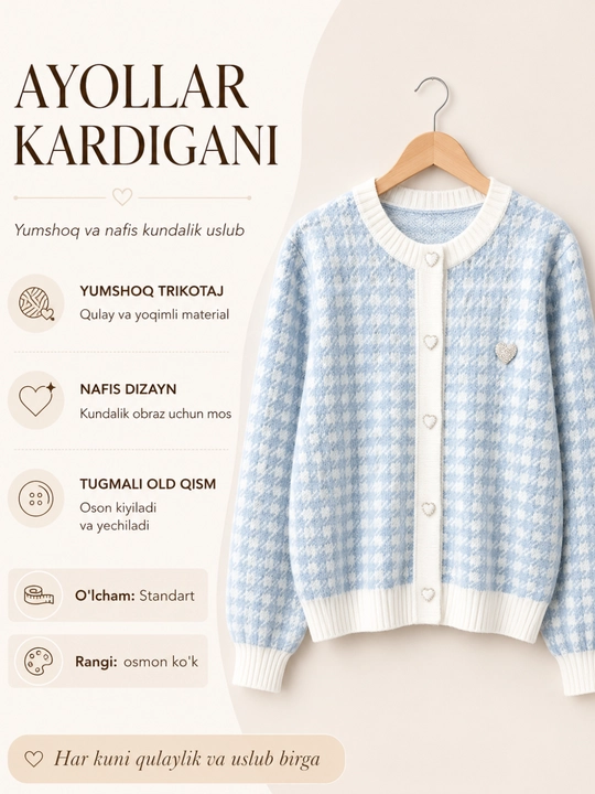 Ayollar kardigani, katta o‘lchamli, sviter, qishki kurtka, ayollar sviterlari 45-70 kg - 
