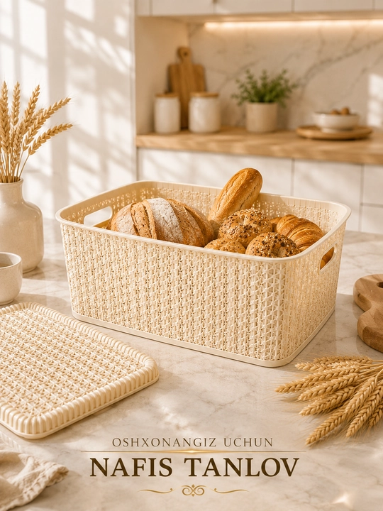 Хлебница с крышкой и ручками, плетёный дизайн, корзина для хранения хлеба
