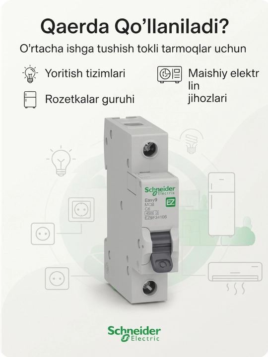Easy9 1P 4,5 kA 230V avtomatik o‘chirgichi