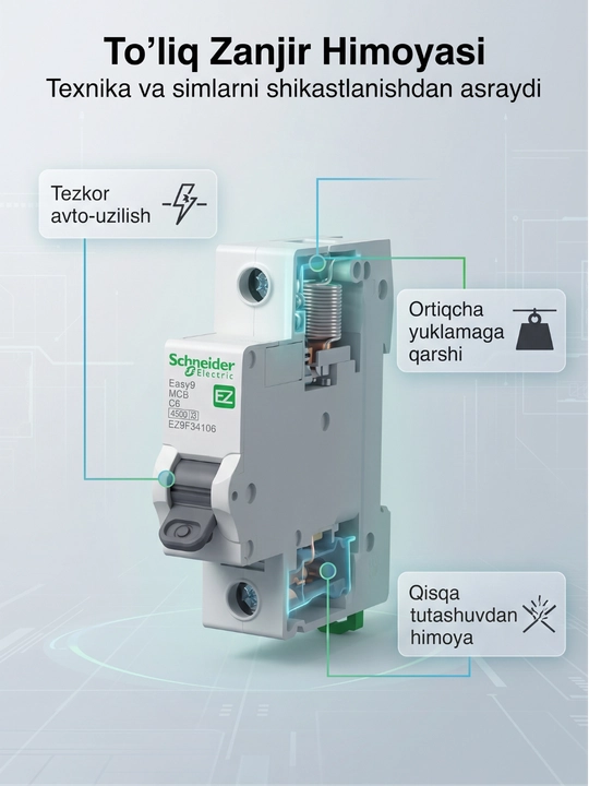 Easy9 1P 4,5 kA 230V avtomatik o‘chirgichi
