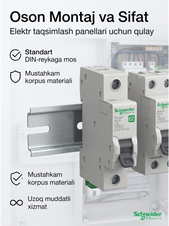 Easy9 1P 4,5 kA 230V avtomatik o‘chirgichi