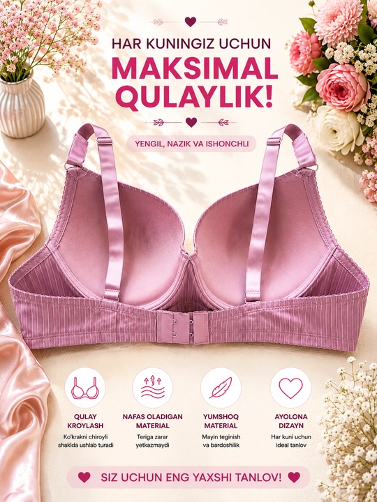Ayollar pushti byustgalter, push-ap lifchik, ichki kiyim