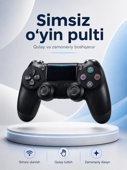 Беспроводной игровой геймпад, Bluetooth, 10 м, 1000 мАч, сенсорная панель и микрофон - 