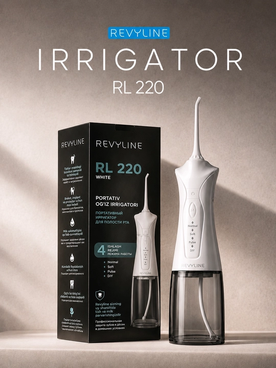 Tish irrigatori Revyline RL 220, portativ, 4 rejim, 300 ml, 900 kPa, Type-C