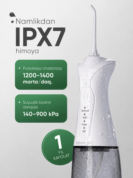 Tish irrigatori Revyline RL 220, portativ, 4 rejim, 300 ml, 900 kPa, Type-C