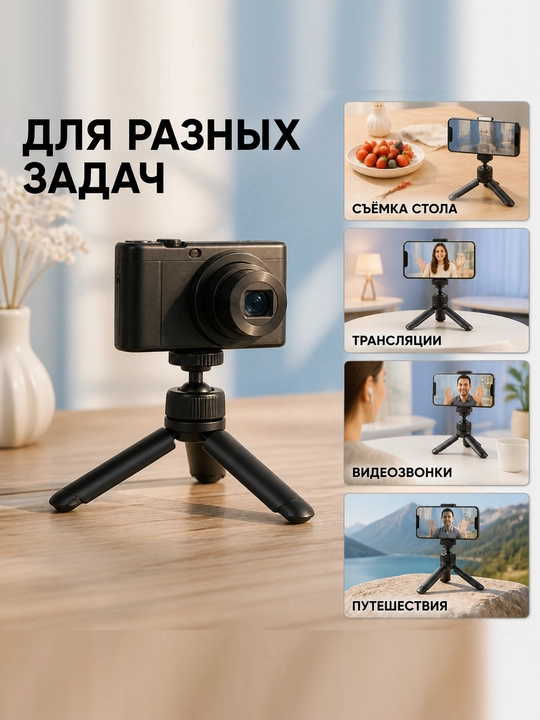 Мини-штатив — настольный и ручной штатив для смартфонов, фотоаппаратов и видеосъемки