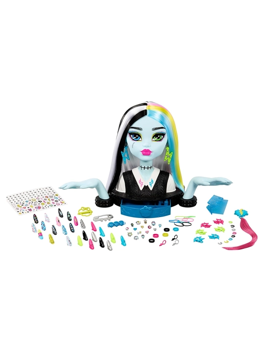 Monster High Frankie Stein Styling Head, голова для причёсок с 65+ аксессуарами - 