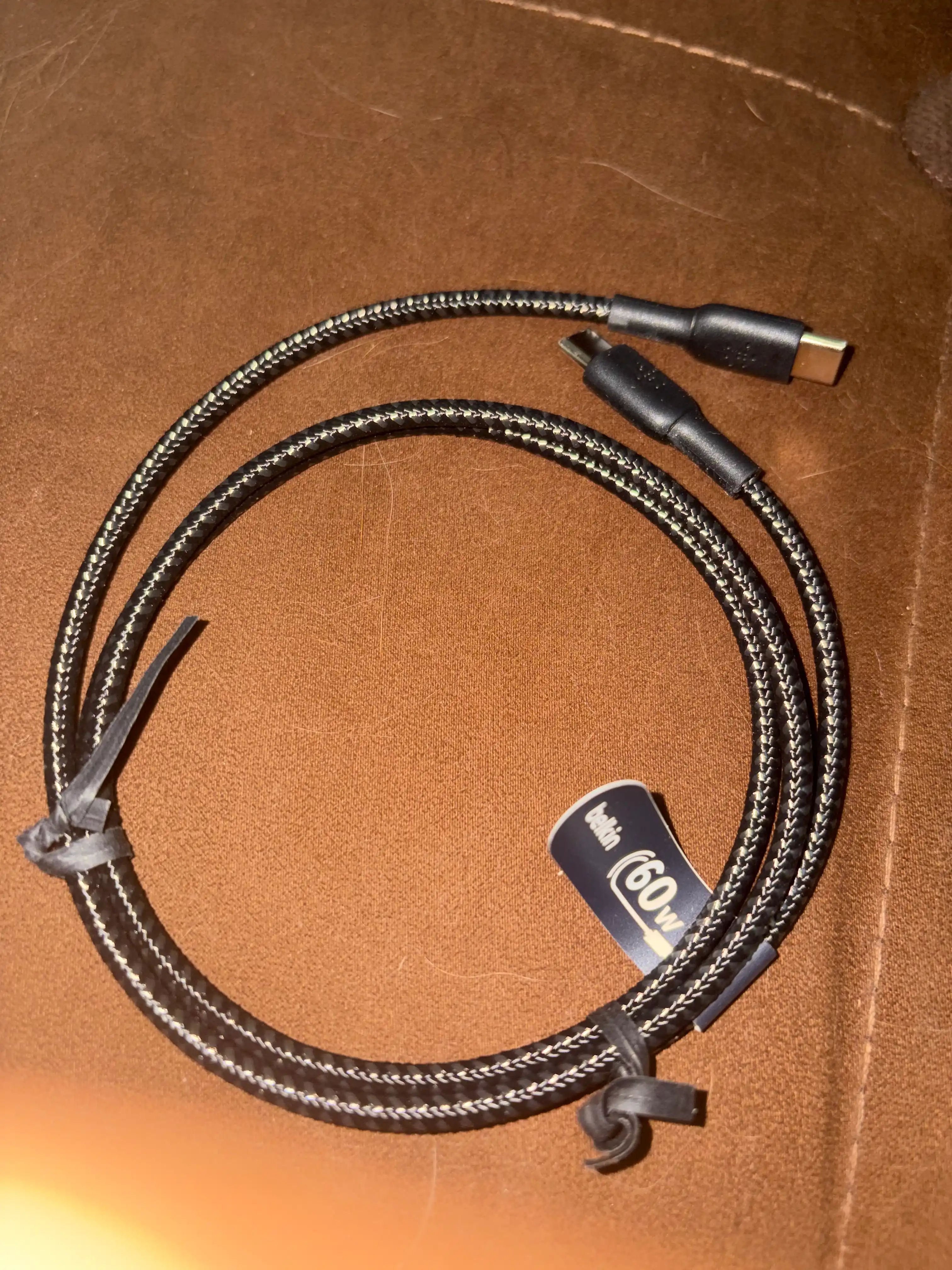 Kabel Belkin Type C to Type C, o‘ralgan, 60W, 1 m, 2 m, tezkor zaryadlash