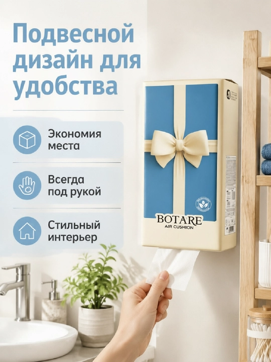 BOTARE обновленные подвесные салфетки-бабочка, 155×175, 4 слоя, 320 шт, домашние