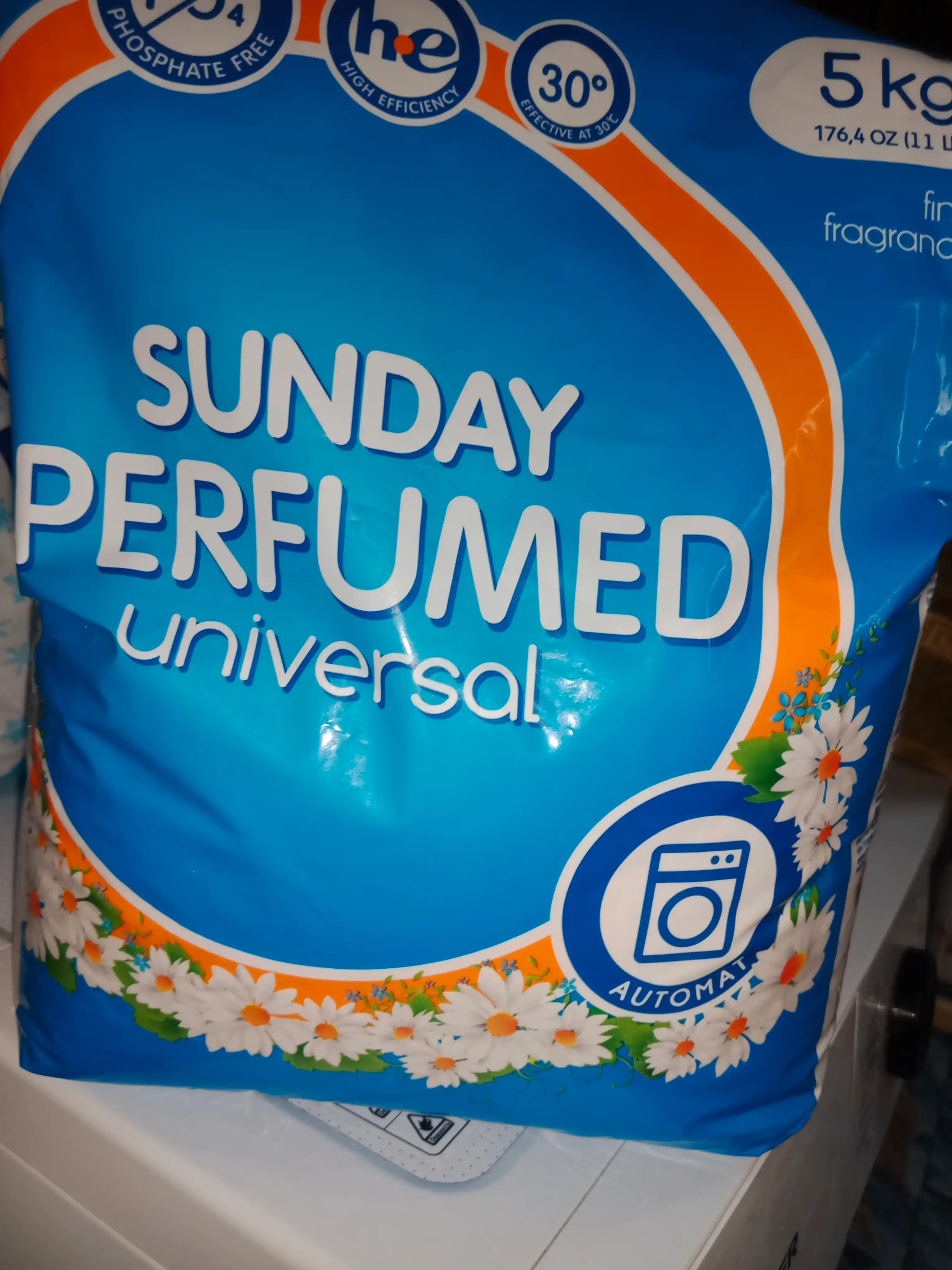 SUNDAY Kir yuvish kukuni avtomatik universal gulli xushbo‘y 5 kg