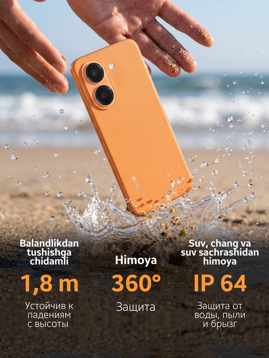 HONOR X7e smartfoni 6/128 GB, 7000 mA·soat batareya