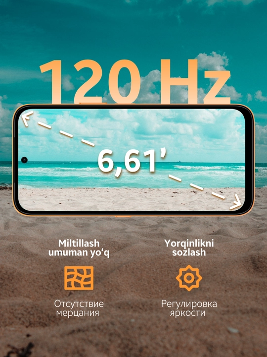 HONOR X7e smartfoni 6/128 GB, 7000 mA·soat batareya