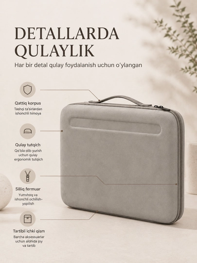 Прочная сумка с жёстким корпусом для ноутбука и MacBook 13–14 дюймов