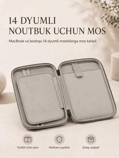 Прочная сумка с жёстким корпусом для ноутбука и MacBook 13–14 дюймов