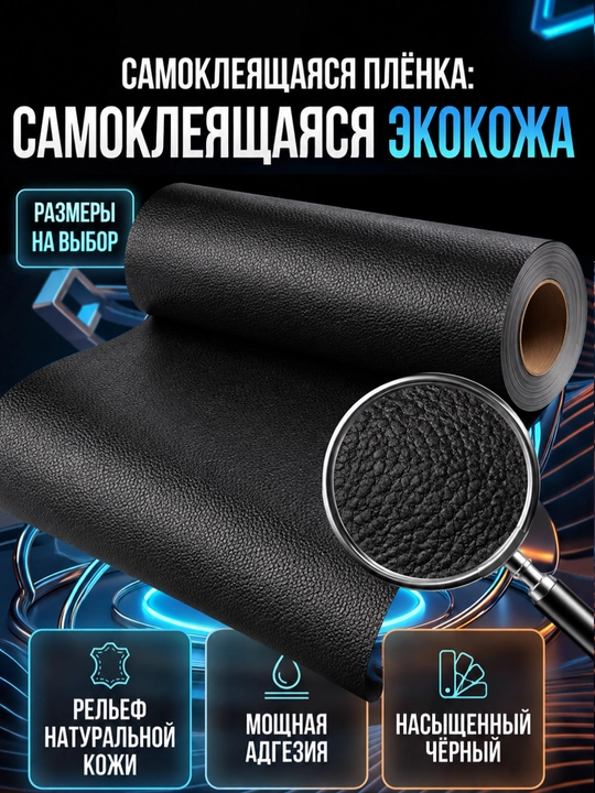 Avtomobil saloni, uy va ofis uchun o‘zi yopishadigan eko charm plyonkasi - 