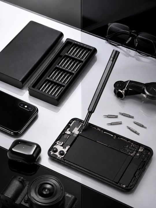 Smartfon va texnika uchun universal precision otvyortka, bitlar to‘plami va g‘ilof