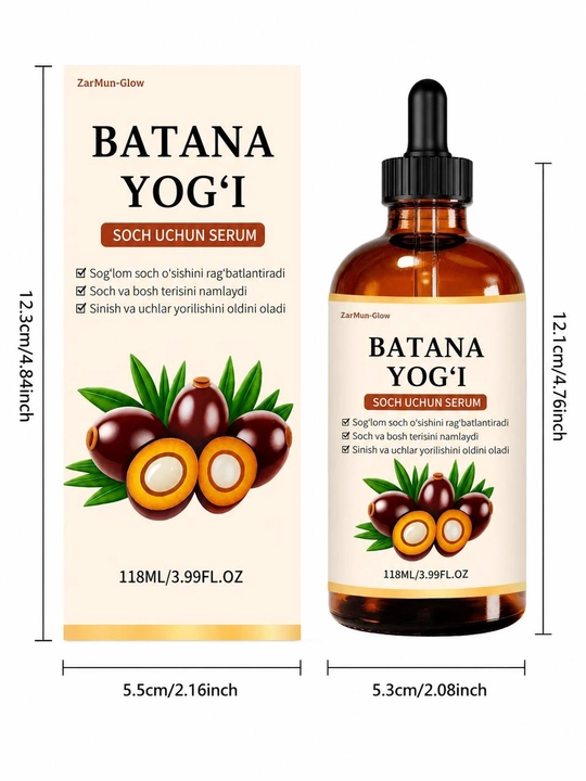 BATANA yog`i- soch parvarishi uchun, soch to`kilishiga qarshi, oziqlantiruvchi  yog`