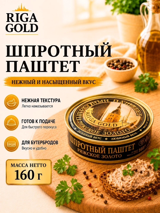 Паштет шпротный  RIGA GOLD - 