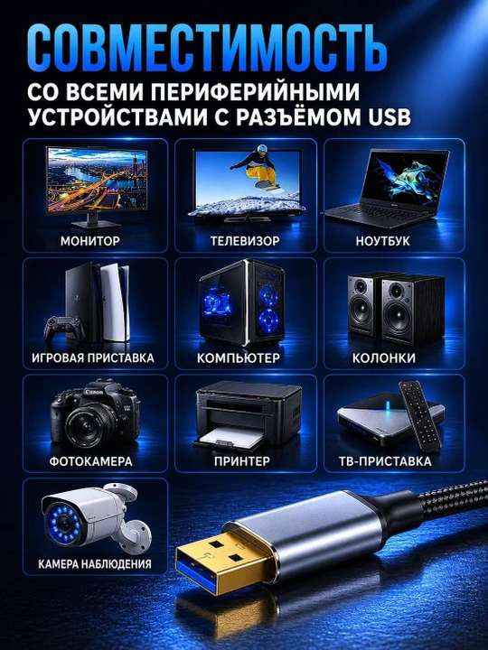 Кабель удлинитель USB 3.0