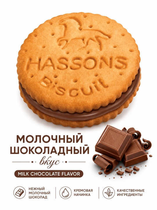 Sendvich pechenye, 2 kg, 5 ta ta'm: banan, shokolad, qora shokolad, kokos, vanil, qulupnay