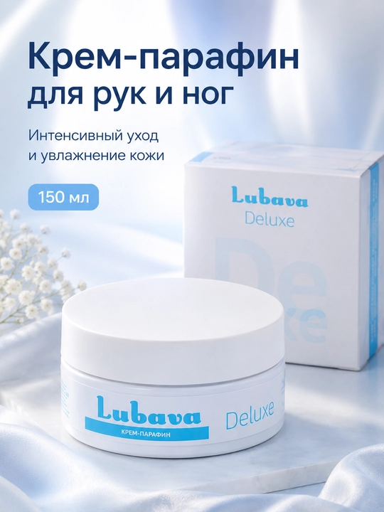 Крем для рук и ног, крем парафин, увлажнение, питание и защита, Любава Deluxe, 150 мл - 