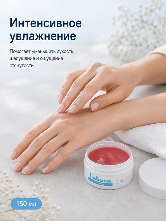 Крем для рук и ног, крем парафин, увлажнение, питание и защита, Любава Deluxe, 150 мл