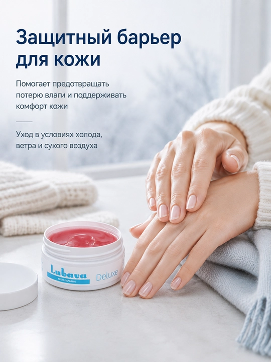Крем для рук и ног, крем парафин, увлажнение, питание и защита, Любава Deluxe, 150 мл