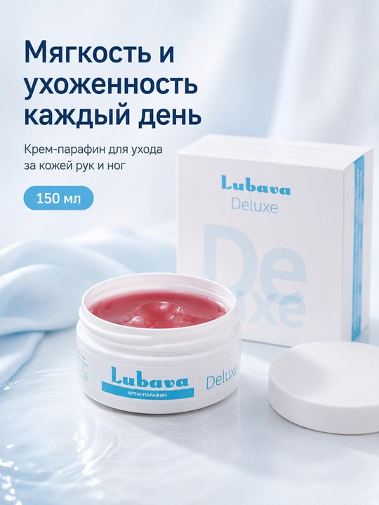 Крем для рук и ног, крем парафин, увлажнение, питание и защита, Любава Deluxe, 150 мл