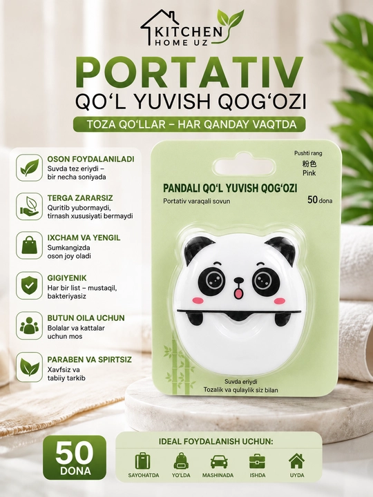 Portativ qo‘l yuvish sovuni — 50 dona