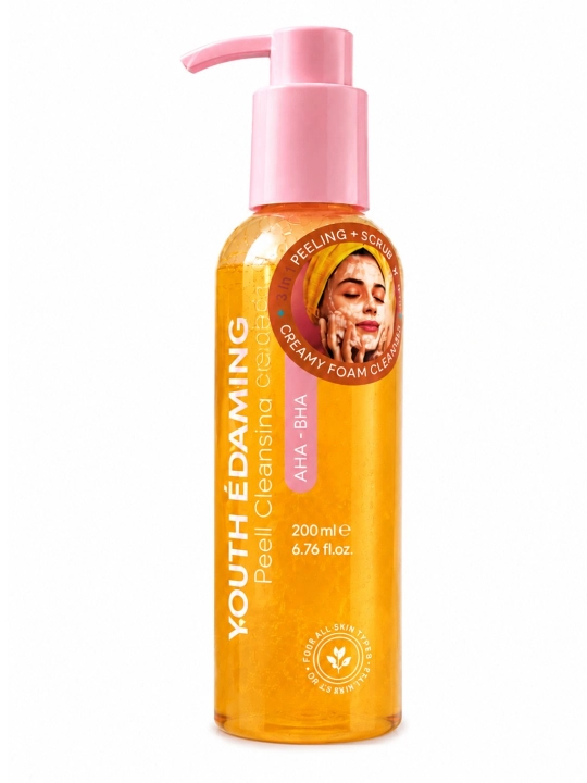 Lalarecipe Yuzu Self Foaming 3-в-1, очищающая пенка, пилинг и скраб для лица, 200 мл
