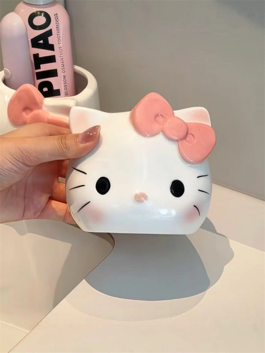 Hello Kitty stoli organayzeri universal: kantselyariya va makiyaj cho'tkalari uchun idish