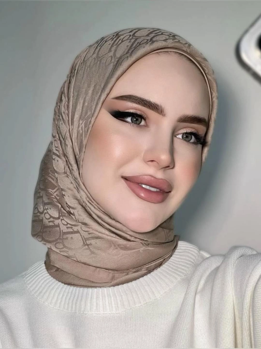 Шелковый платок Dior для женщин и девочек, подарок, хиджаб 95 х 95 см - 