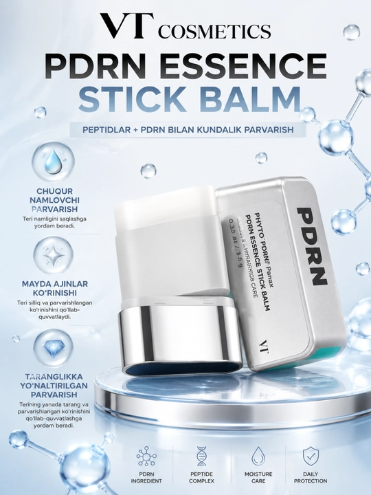 VT Cosmetics PDRN Essence Stick Balm – Keramidli Lifting Effektli Stick Balzam, 9.5 g