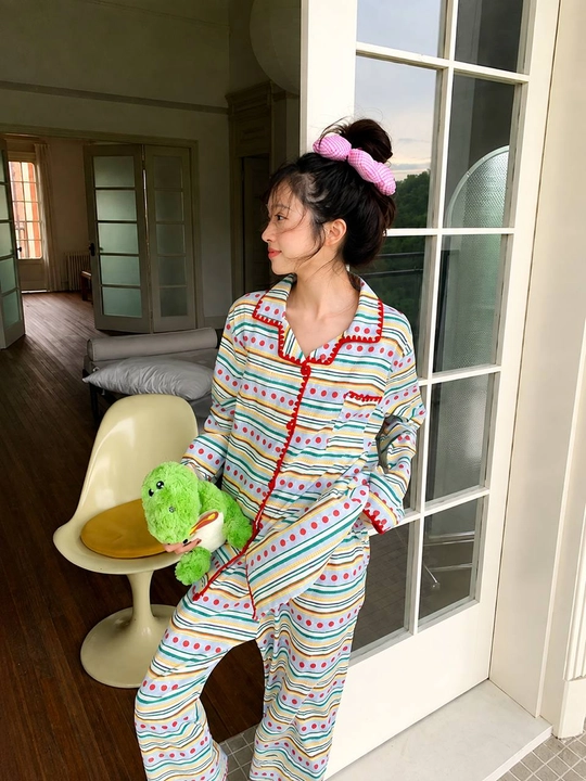 Ayollar uchun uzun yengli uzun shimli pijama – kuz, qish va bahor uchun