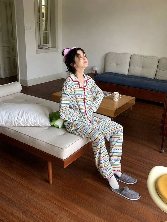 Ayollar uchun uzun yengli uzun shimli pijama – kuz, qish va bahor uchun