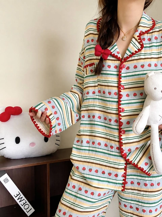 Ayollar uchun uzun yengli uzun shimli pijama – kuz, qish va bahor uchun