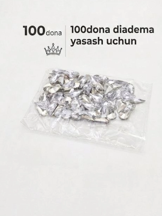 Kumush rangli kristallar, 100 dona - 