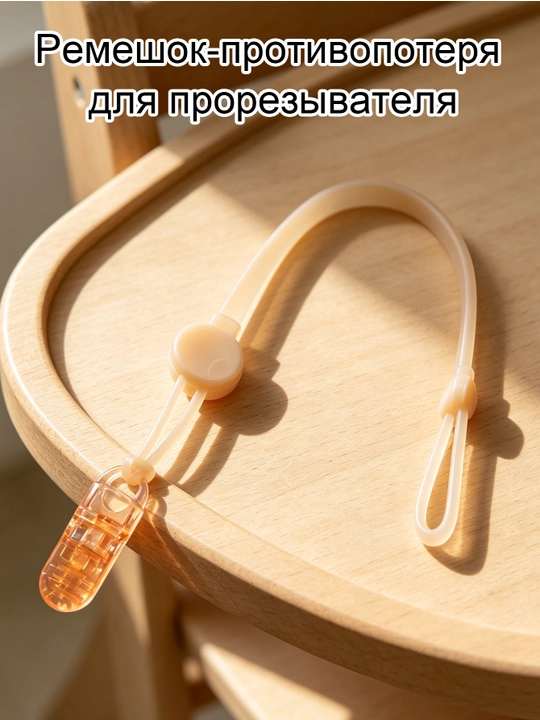 Детский прорезыватель-руль из силикона и дерева - 