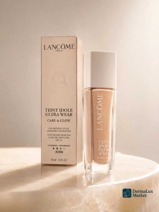 Yengil qoplamali va tabiiy yaltiroq qoplamali Lancôme Teint Idole tonal asosi, 30 ml
