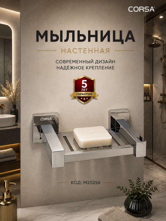 Мыльница из нержавеющей стали в 4 цветах CORSA Premium - 